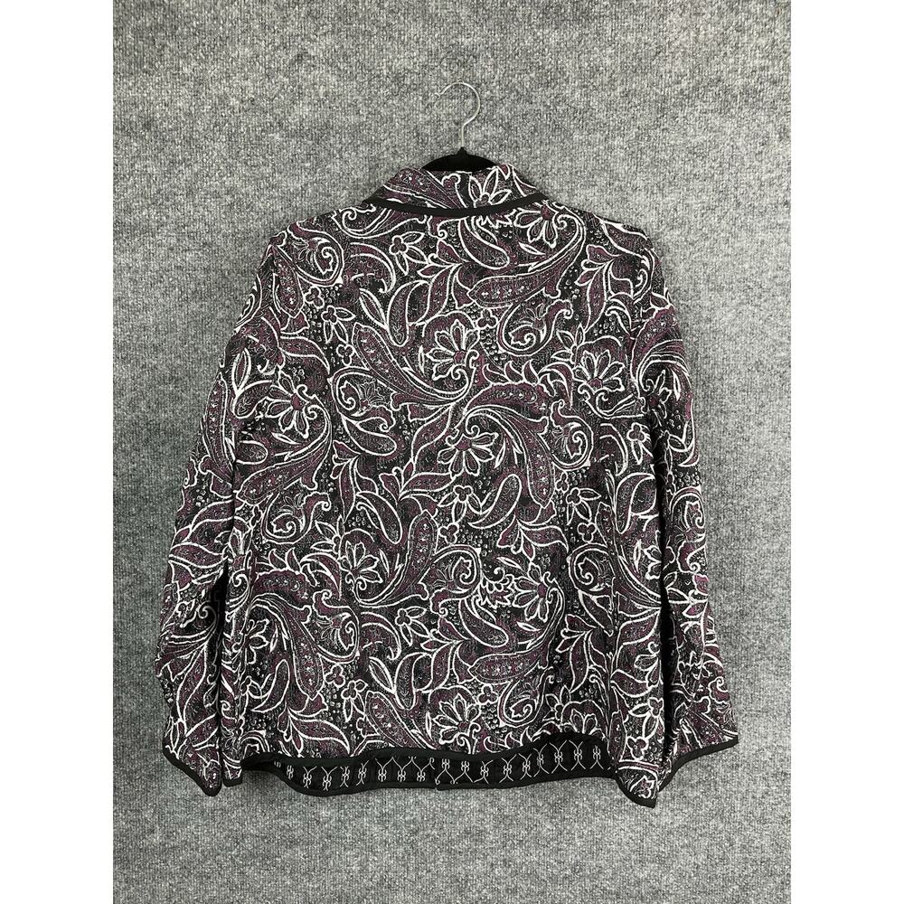 Women's Lightweight Quilted Jacket Size L Black and White reversable Maroon - Picture 7 of 10